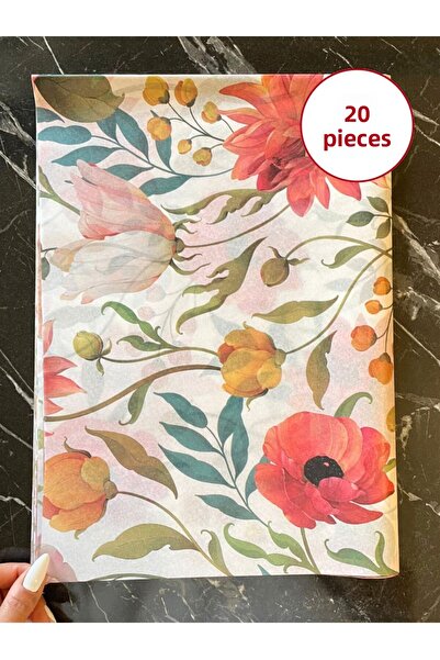 Hayal.kirtasiyesi ورق حبيبات منقوش 20 قطعة حزمة ميزة 50x70 سم حبيبات منقوشة، حزمة هدايا عيد الحب