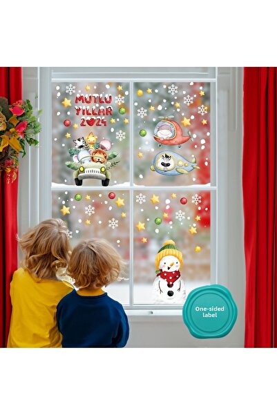 AlyMarkt New Year's Kids Room Sticker - Snowman, Airplane Helicopter and Cute...