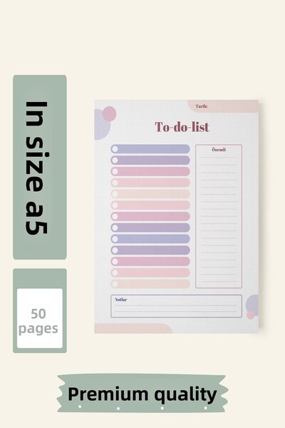 Srctech قائمة للقيام، قائمة للقيام، 50 ورقة بحجم A5، قائمة للقيام باللون الور...