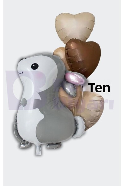 BALON DİYARI Rabbit and Retro Heart Balloon Set