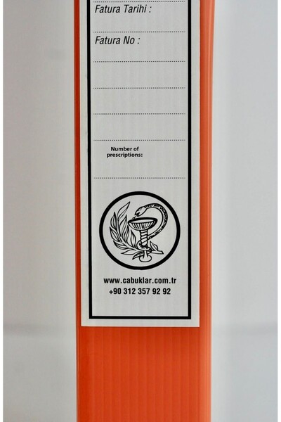 ÇABUKLAR Sgk Pharmacy - Orange Standard Size Prescription Box (29X4,5X40 cm)