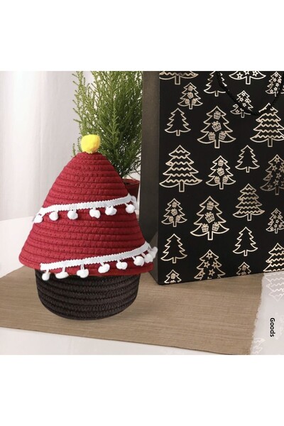 afralya home Christmas and Christmas Ornament Basket - Pine Tree New Year, Gift Decorative Basket
