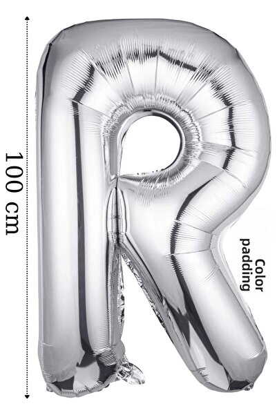 renk party Foil Balloon Letter R Helium Balloon 100 cm Silver Color - Letter ...