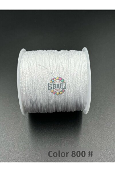 Ebruli Boncuk حبل باراشوت أبيض مقاس 0.8 مم، لون 800، ملحق لصنع المجوهرات (100...