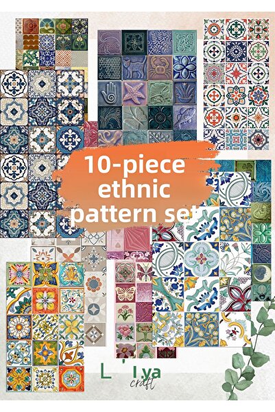 LiyaCraft Set de 10 autocolante etnice pentru Planner Agenda Bullet Journal