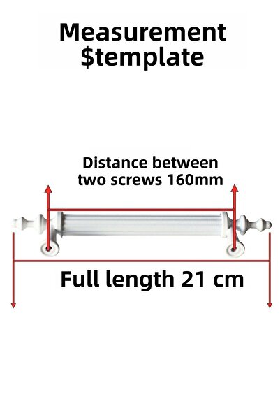 Badem10 (PLASTIC HARD) Polavit 160 Mm Mâner Mobilier Alb Bucătărie Sertar Dulap Mâner Mâner Mânere 10 buc