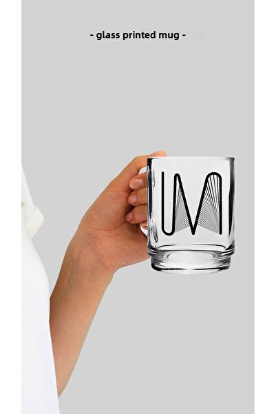 yhfoto Transparent Glass Mug Cup with Letter M
