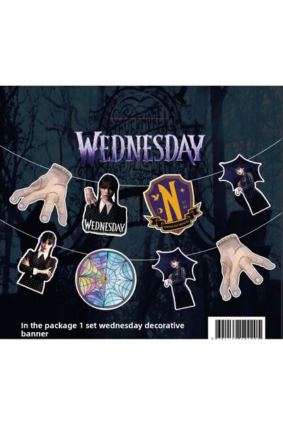 Happyland Wednesday Addams Decorative Banner Lettering 1 Piece Wednesday Birt...