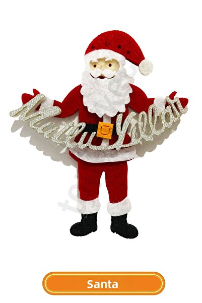 garaccu Happy New Year Santa Claus Ornament, Felt Santa Claus Figure 1 Piece
