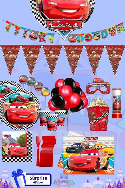 LASAGNA STORE Cars Arabalar Set de consumabile pentru petrecerea de aniversar...