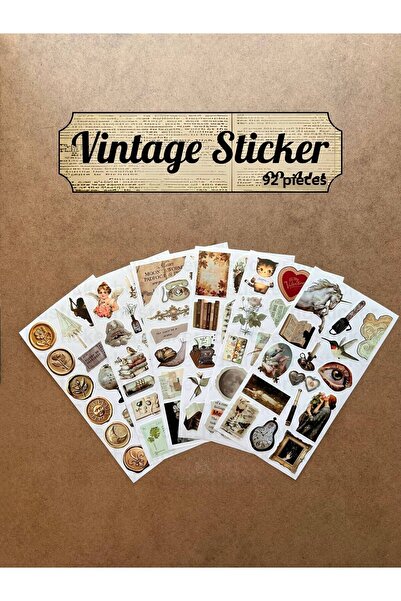 hdsticker Set de 6 autocolante cu tematică vintage 92 buc. Agenda și autocolante