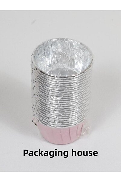 Ambalaj Evi قالب كب كيك مافن فضي اللون وردي كبسولة كعكة العروس للحفلات 25 قطعة