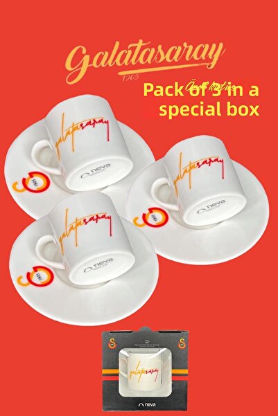 Neva 3-Piece Set Licensed Fan Coffee Cup Set - Special Box, Gift for Fathers