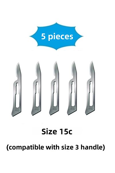 QBR Home Pack of 5 15C Number Wooden Sculpture Carving Art Replacement Blade. Plug-In Type (Compatible with Sapa Number 3)