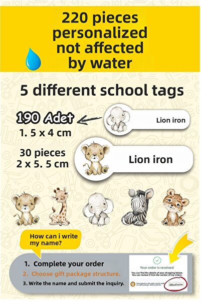 Grafikup 220 قطعة من قلم دفتر الملاحظات المدرسية - قرطاسية سفاري يمكن كتابة ا...