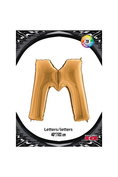 GÜNEŞAVM Kikajoy Letter Foil Balloon 40" Gold -m-