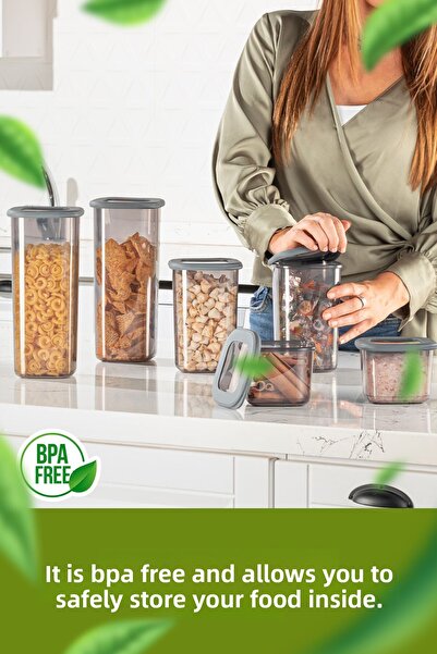 Vienev Lux 15-Piece Airtight Food and Spice Storage Set - Anthracite