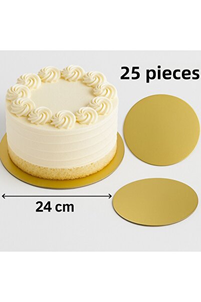 BENS Χαλάκια ζαχαροπλαστικής Gold Thick Under Cake 24 cm Συσκευασία 25 τεμαχίων