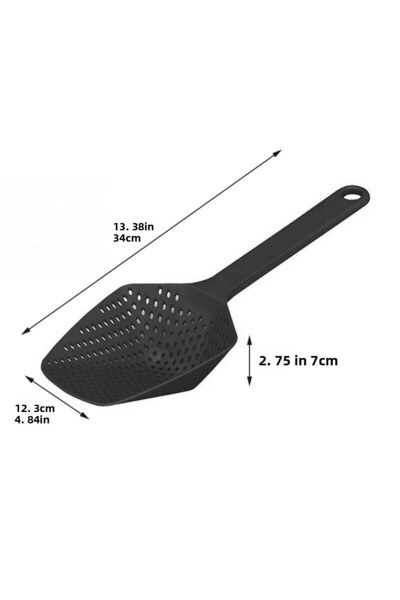 Choice ملعقة مصفاة سوداء قمع كبير لتصفية الأطعمة المقلية ومصفاة مياه للأطعمة ...