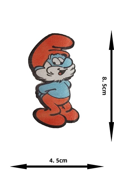 REMSATİC زينة حديدية - رقعة - السنافر - نموذج بابا السنافر (4,5 سم × 8,5 سم)