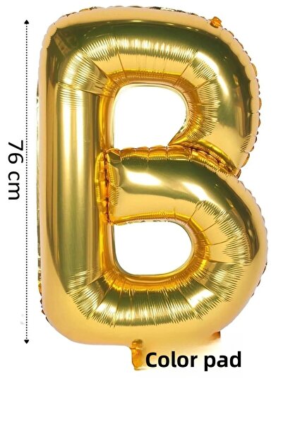 renk party Foil Balloon Letter B Helium Balloon 76 cm Gold Color - Letter B B...