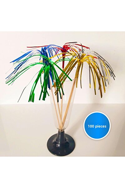 sinisgroupelektronik أعواد أسنان النخيل الملونة 100 قطعة/الحزمة عرض تقديمي، ك...