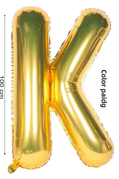 renk party Foil Balloon Letter K Helium Balloon 100 cm Gold Color - Letter K ...