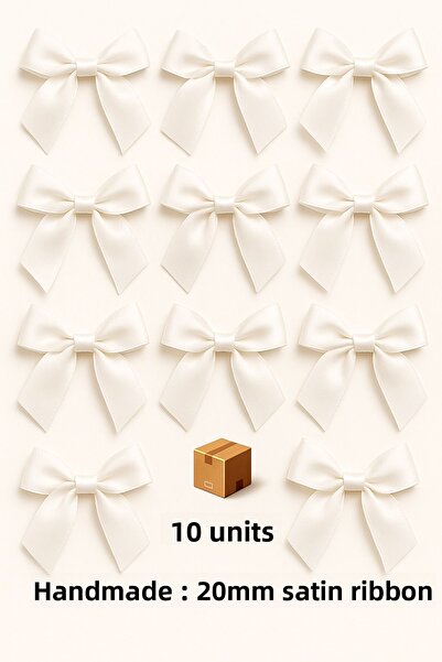 edalle 10 قطع من شريط فيونكة من الساتان الكريمي مقاس 20 ملم من شريط الساتان