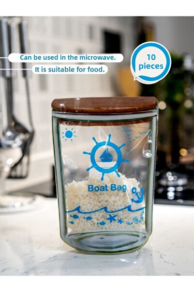 PALPAK حقيبة قارب بمظهر ميكروويف مقاس 15 × 22 سم - 10 قطع