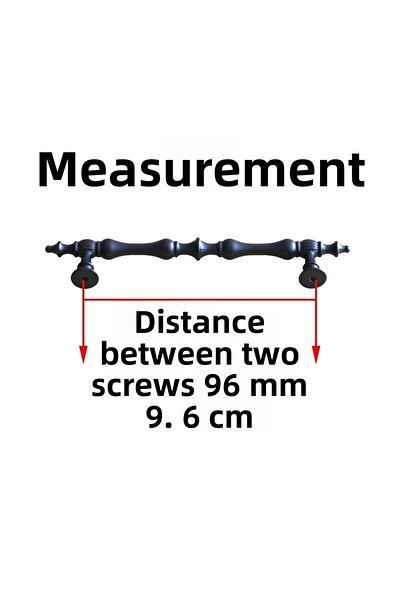 Badem10 Şehzade (PREMIUM) Mobilier Bucătărie Sertar Dulap Dulap Negru 96 Mm Mânere Metalice Mâner Mâner