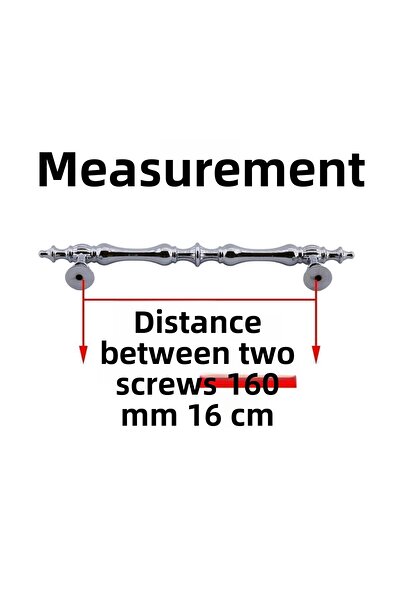 Badem10 Şehzade (PREMIUM) Dulap cu sertar de bucătărie Dulap Crom 160 mm Butoane metalice