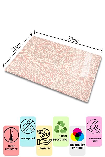 Postifull Vintage Glass Cutting Board, Thick And Unbreakable Glass, Chopping Board, Kitchen Presentation Board - 21*30cm