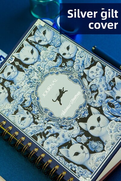 Victoria's Journals Седмичен планер с твърди корици, подвързан със спирала, без дата, с 12 отметки, 192 страници.