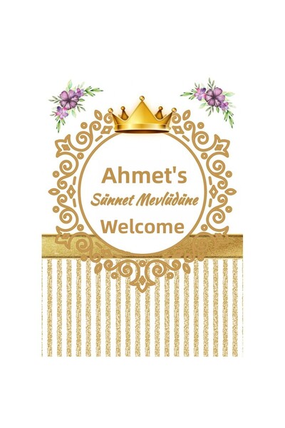 Hayaller Dükkanı Banner și panou de bun venit pentru bebeluș Prince Mevlüt - ...