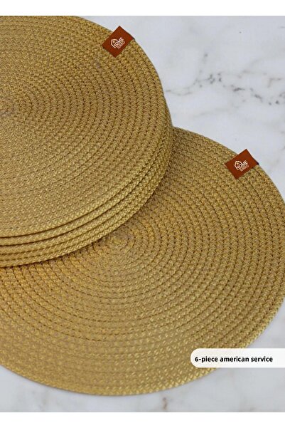 HomeTurko Placă de încărcare pentru servire americană din iuta din 6 piese - ...