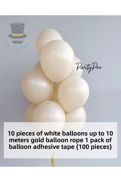 PartyPoo Bride to Be Set of 10 White Balloons – Bachelorette, Party and Birth...