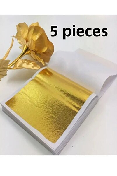 Vespo رقائق ورق الذهب من راتنجات الايبوكسي 5 ورقات / رقائق الذهب / قالب سيليك...