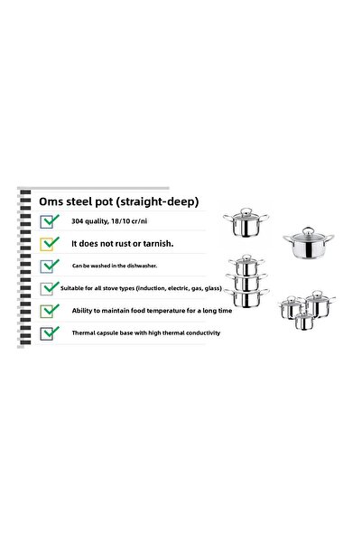 OMS PASLANMAZ Oms Mini Deep Pot 14x8cm 152.2008-14-mdt Q