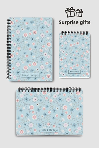 Eldesen Tasarım مجموعة تخطيط مكونة من 3 قطع، مخطط يومي، مخطط أسبوعي، قائمة ال...