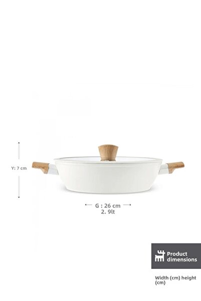 Karaca x Refika Swiss Crystal Mandlový krém Indukční dno Karnıyarık Hrnec 26 cm