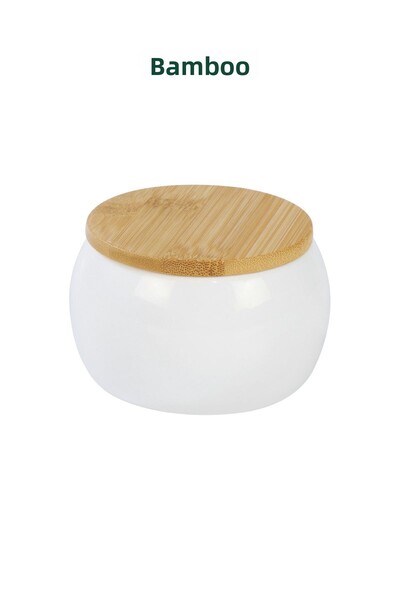 Bambum Simple Porcelain Jar with Bamboo Lid
