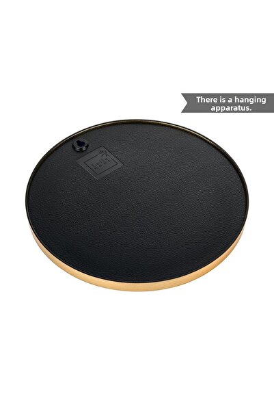 Leila 2 Pieces Round Mirrored Presentation Holder Black 24X24 Coffee and Tea Presentation Tray