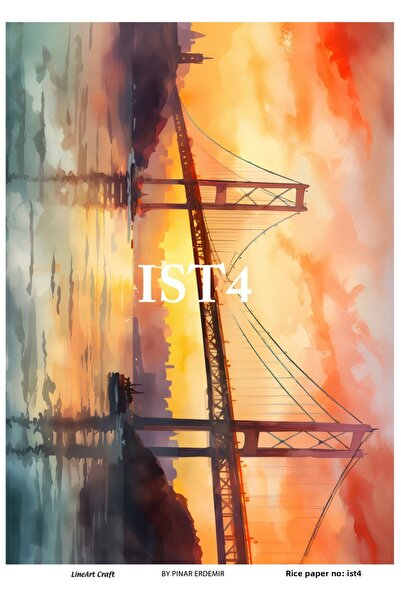 LİNEART ورق ديكوباج نحاسي بنقشة إسطنبول 29 × 42 سم رقم:IST4