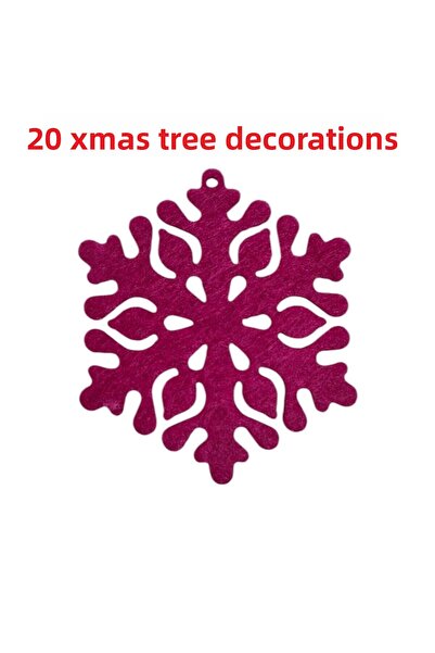 Next Craft Ornament pentru Pom de Crăciun Fulg de Nea 20 buc 3 mm Pâslă 6x6,5 cm