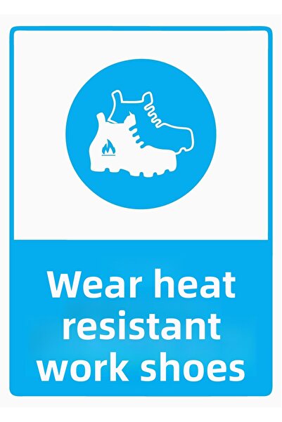 ZiPrinter Heat Resistant Work Shoes Wear Isg Warning Sign Pvc A5 15X21 cm