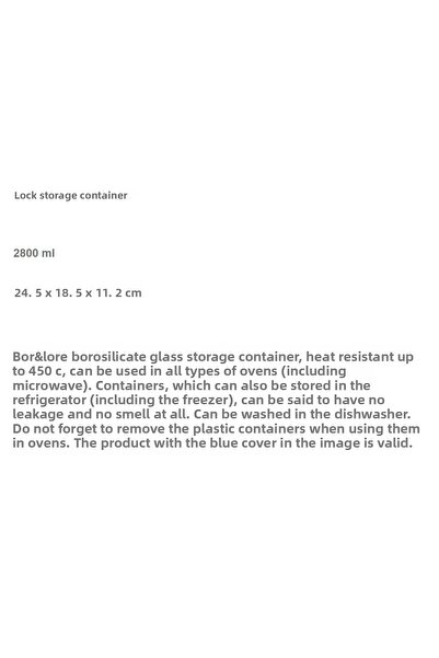 Bor&More Bor & More Lockable Storage Container Blue Food Organization Kitchen 2.8lt 24.5x18,5x11.2cm 1 Piece