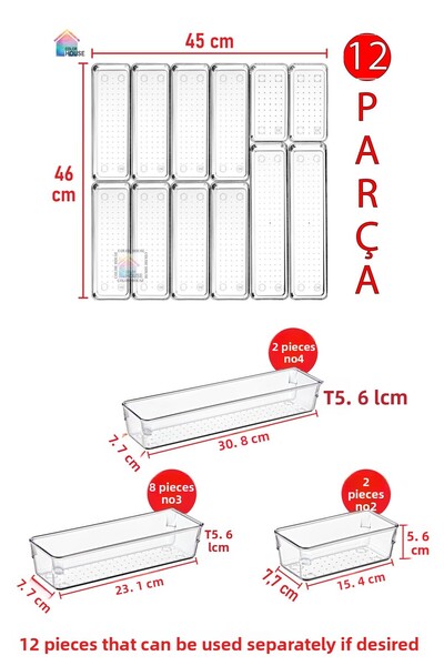 color house 12 Pieces Clear Organizer