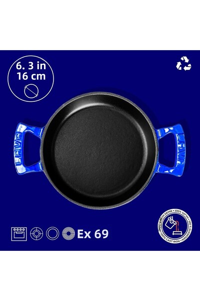 Lava Cast Round Sahan Cast Iron Solid Double Handle Diameter(Ø)16cm