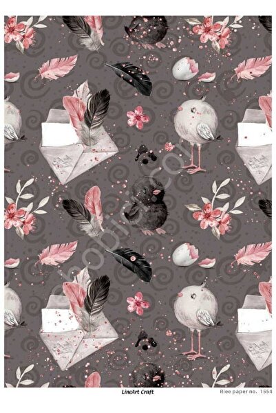 ehobici Lineart Brass Decopage Paper Model - 1554