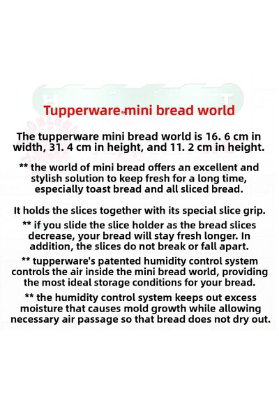 Tupperware Mini Bread World Clear Bread Storage Box Hsgl